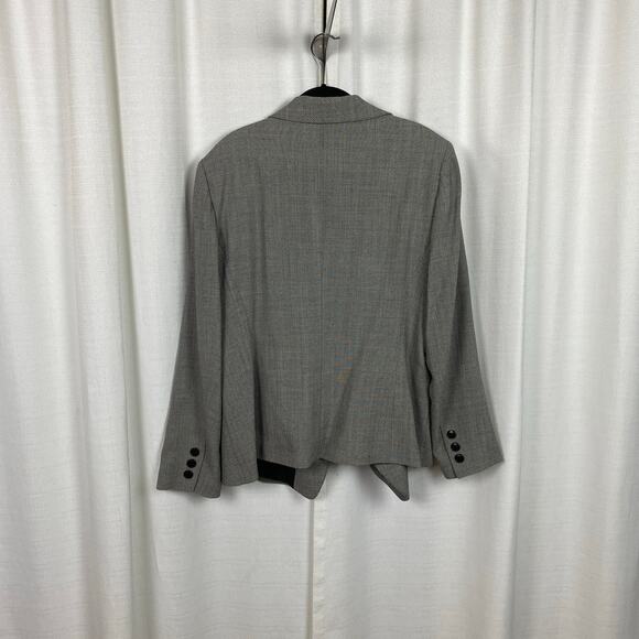 Lafayette 148 New York Black&White Chevron Virgin Wool One Button Blazer Sz.16 - Picture 8 of 13